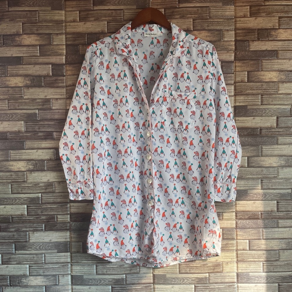 Pre Owned Roller Rabbit Gnomes Sleep Top Small